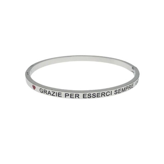 Bracciale con scritta frase rigido apribile