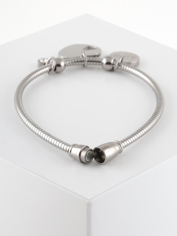 Bracciale argento con cuore e strass