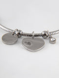 Bracciale argento con cuore e strass