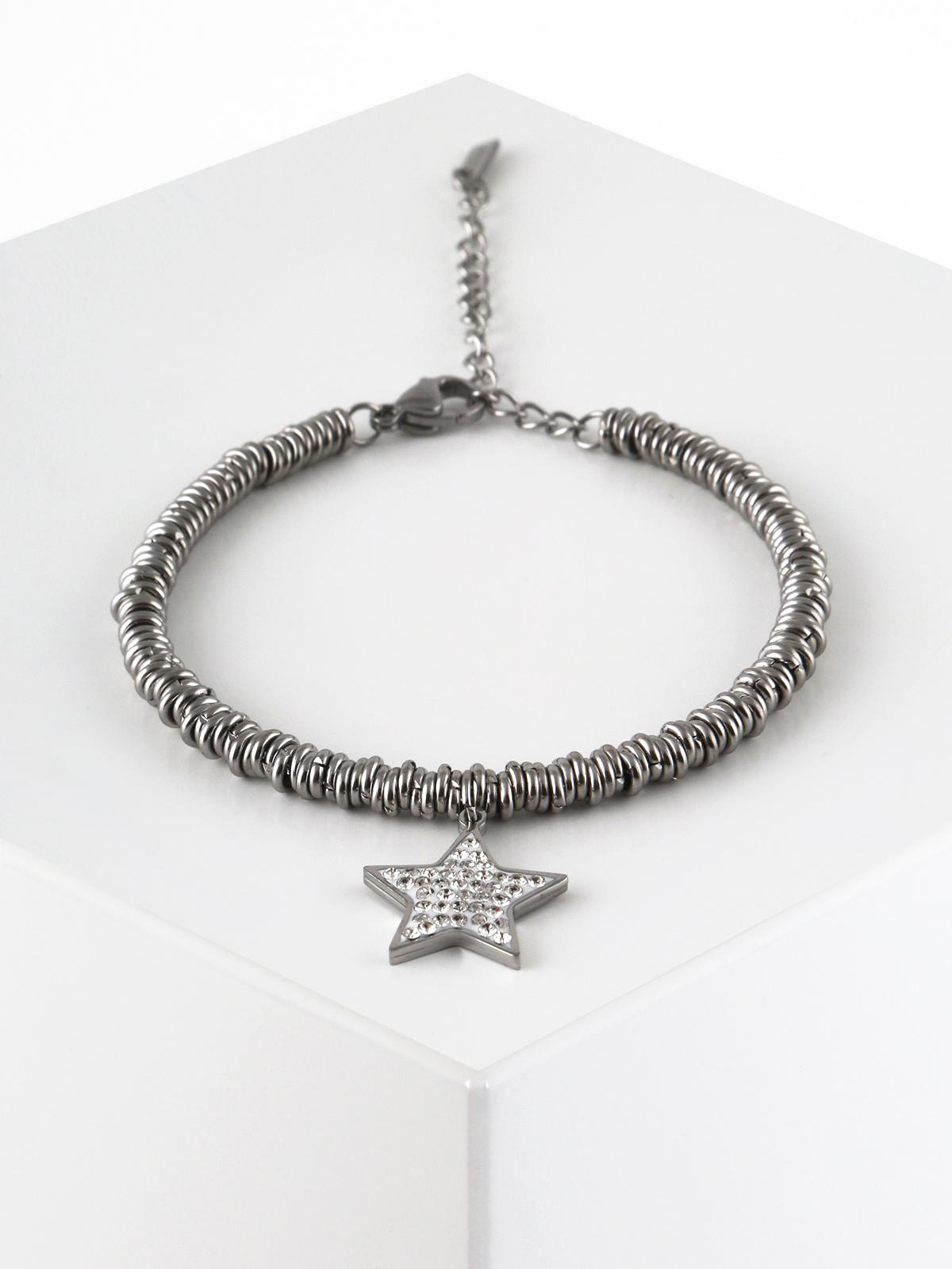 Bracciale argento con stella e strass