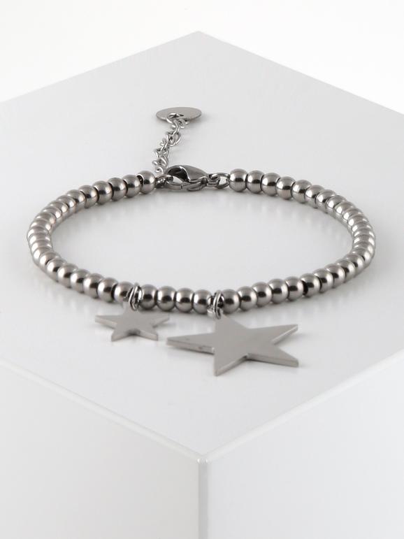 Bracciale con perline argento e stelle