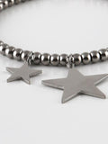 Bracciale con perline argento e stelle