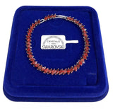 Bracciale Tennis Striscia Rosso oro Bianco con cristalli Swarovski