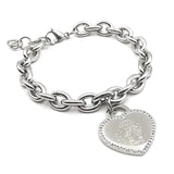 Bracciali da donna a catena cuore scritta