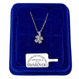 Collana Quadrifoglio Fiore Catenina oro Bianco con Cristalli Swarovski
