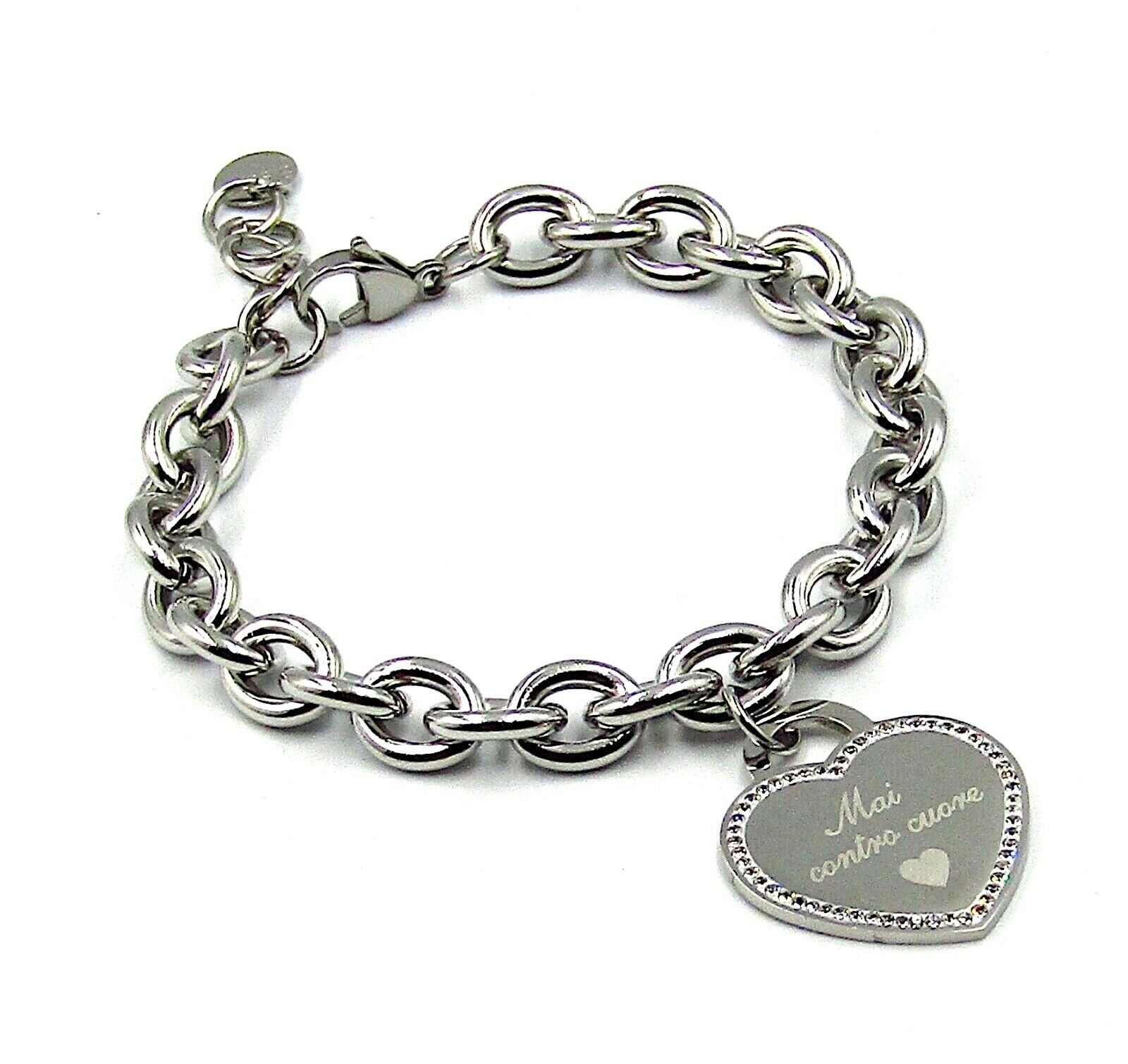 Bracciali da donna a catena cuore scritta