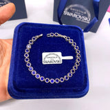 Bracciale Tennis Palline Blu Bianco con cristalli