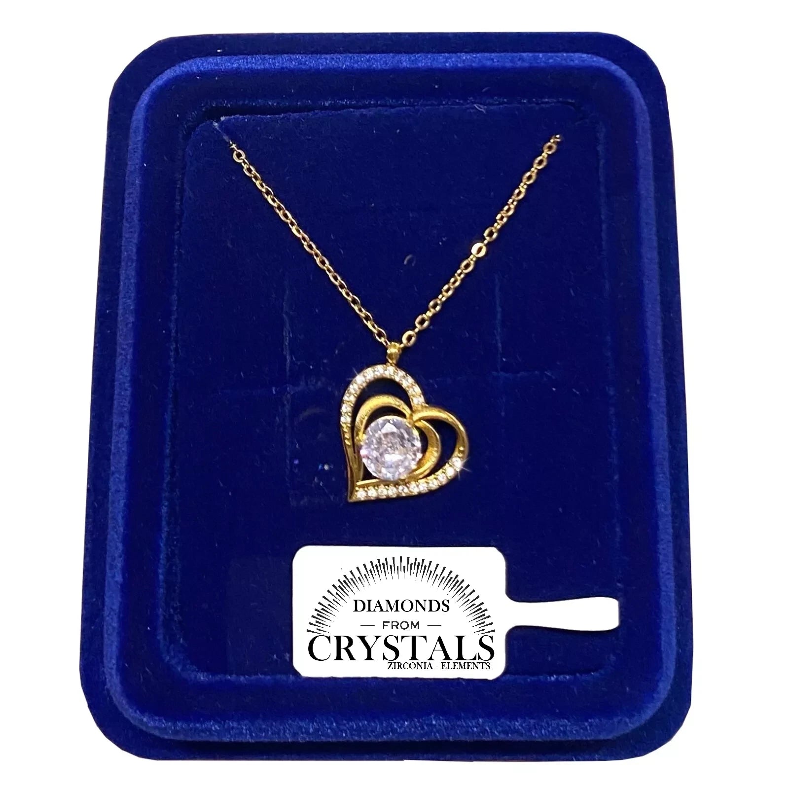 Collana Cuore Girocollo con Cristalli Zirconi
