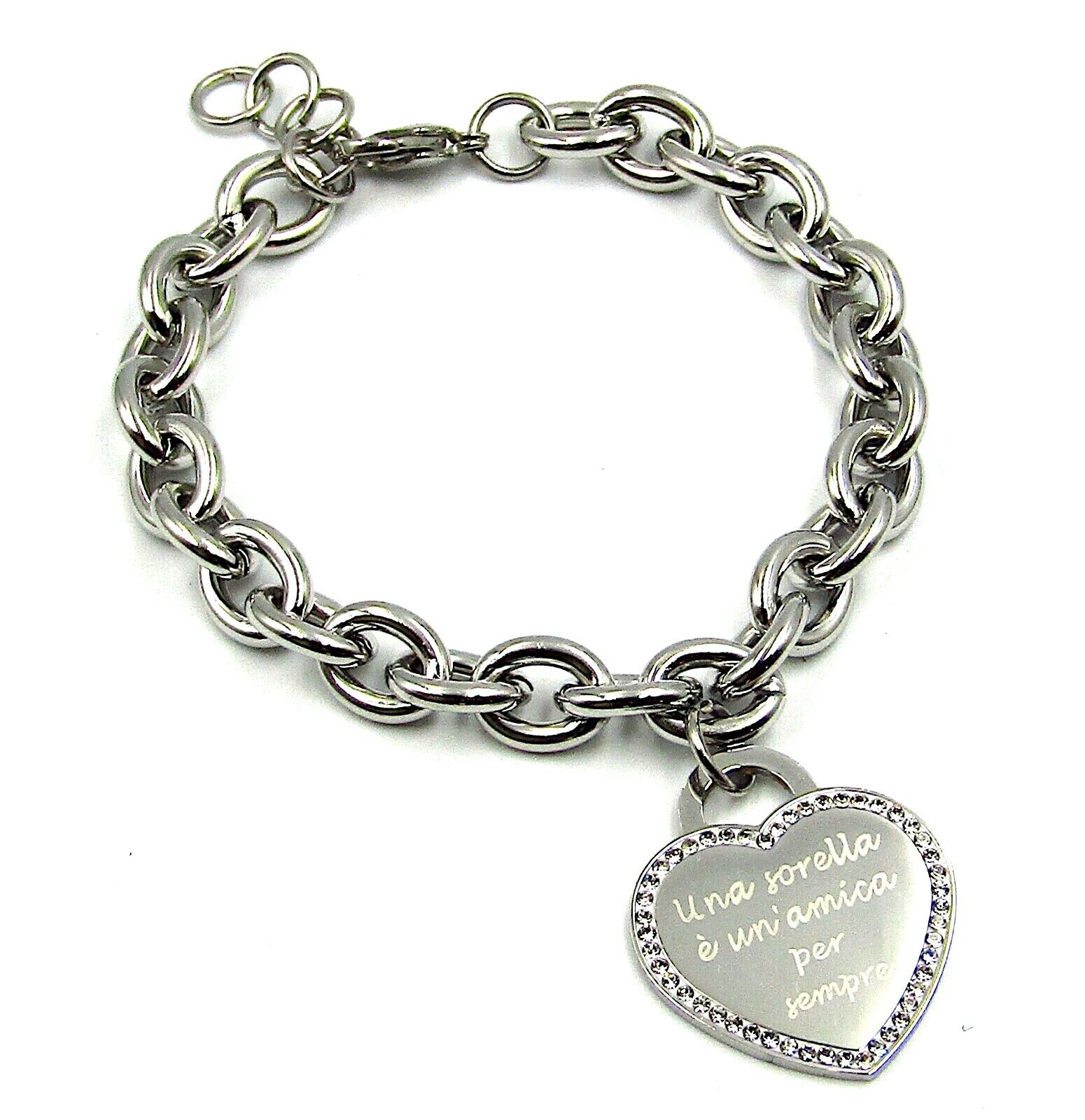 Bracciali da donna a catena cuore scritta