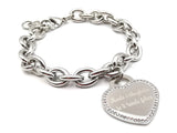 Bracciali da donna a catena cuore scritta