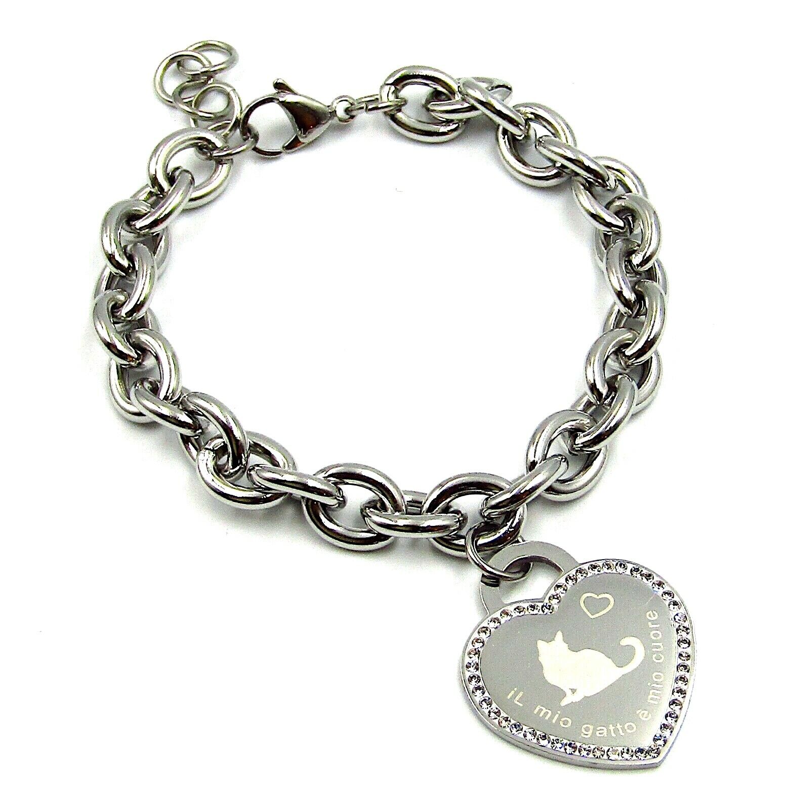 Bracciali da donna a catena cuore scritta