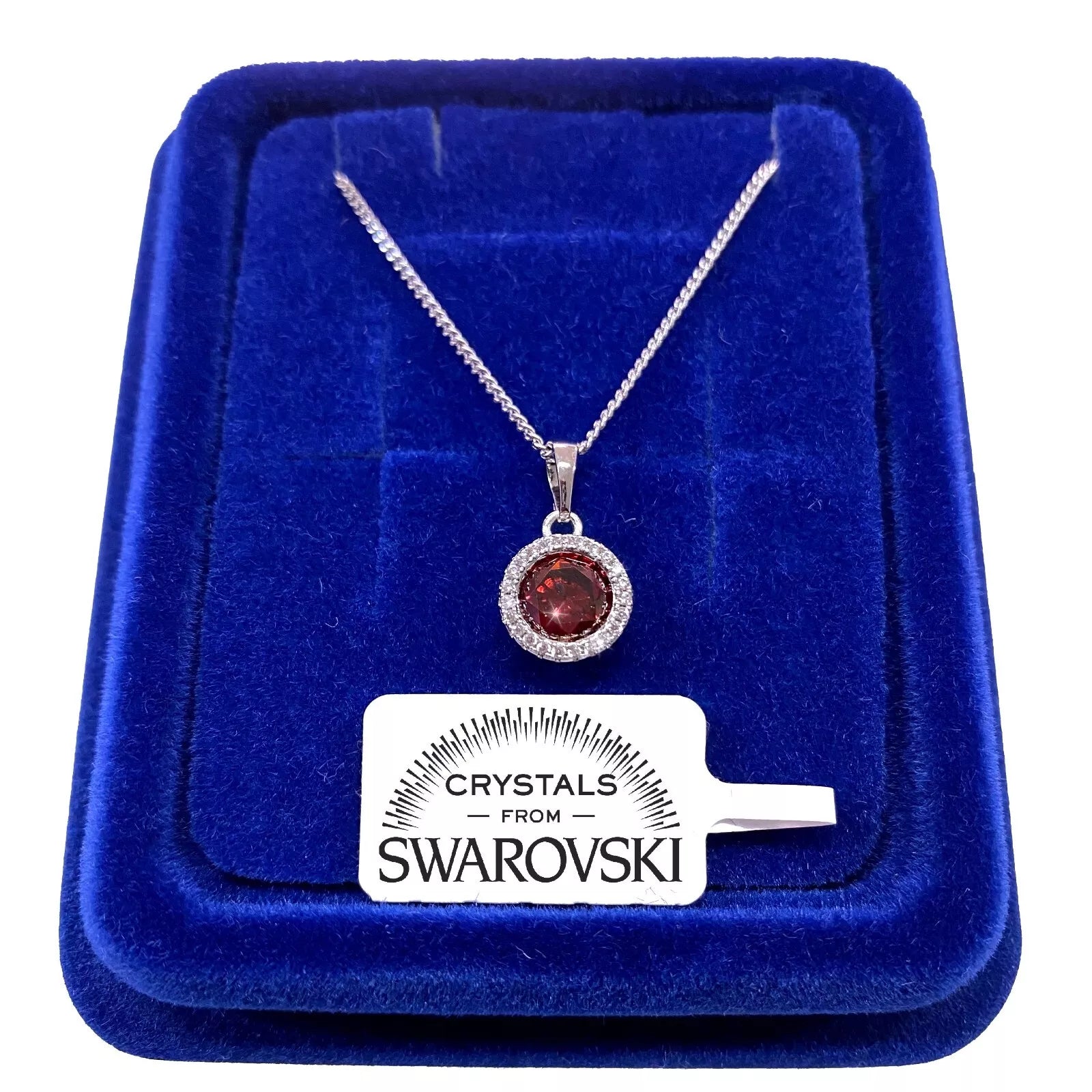 Collana Punto Luce Rosso oro Bianco 18k con Cristalli Swarovski