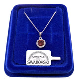 Collana Punto Luce Rosso oro Bianco 18k con Cristalli Swarovski