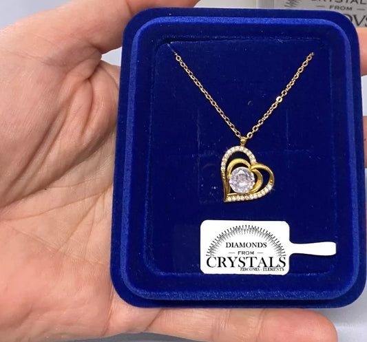 Collana Cuore Girocollo con Cristalli Zirconi