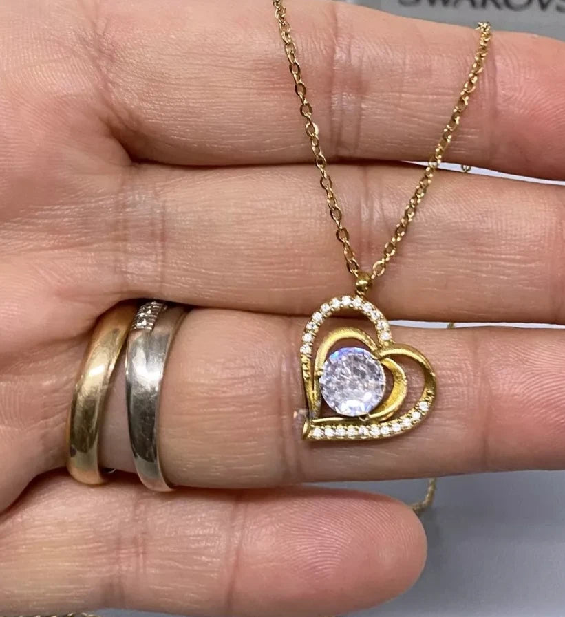 Collana Cuore Girocollo con Cristalli Zirconi