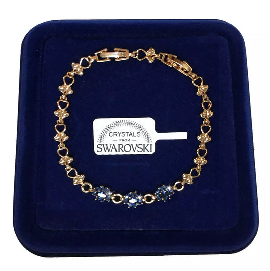 Bracciale Tennis Fiori oro giallo Donna Braccialetto Cristalli