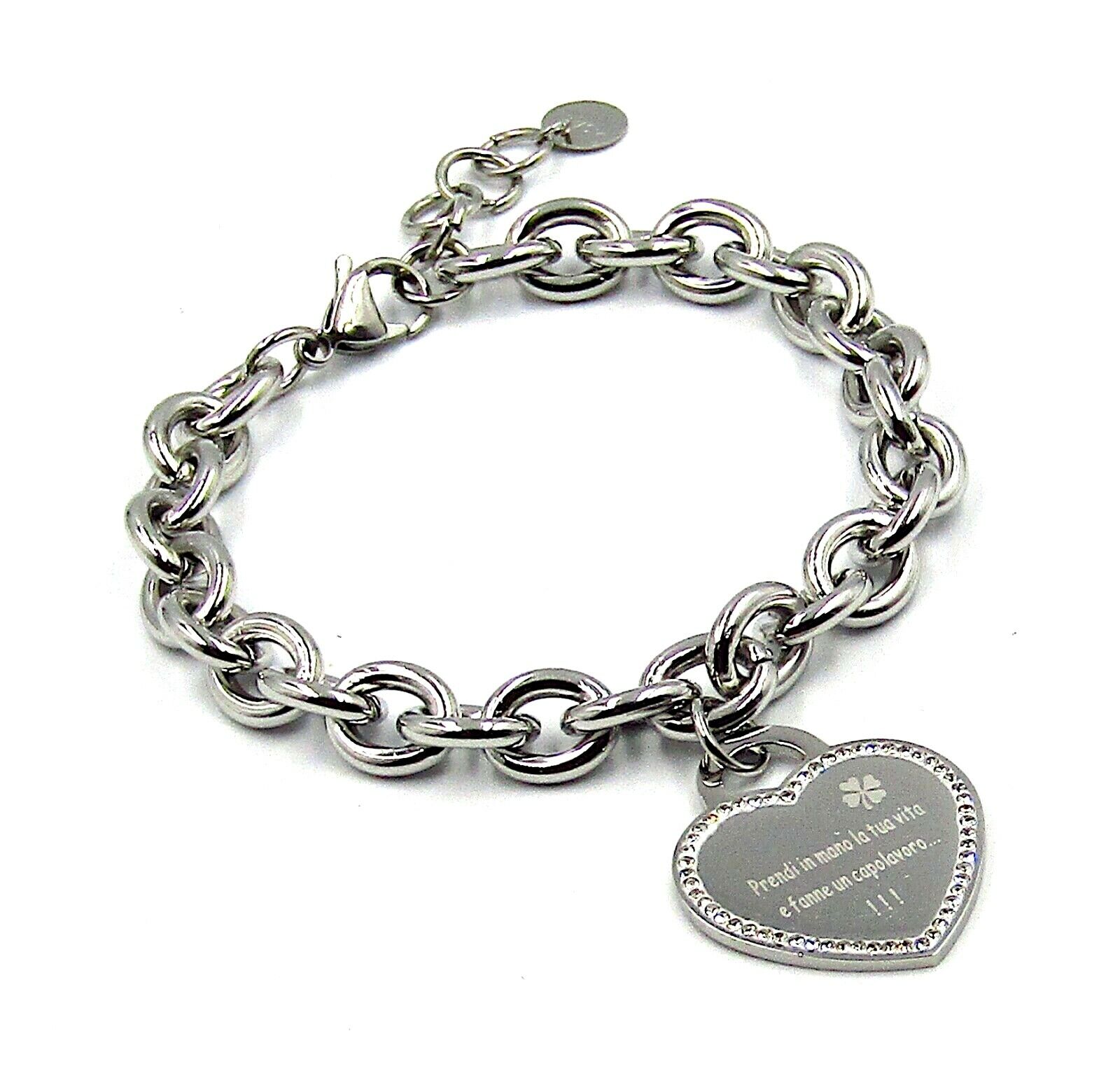 Bracciali da donna a catena cuore scritta