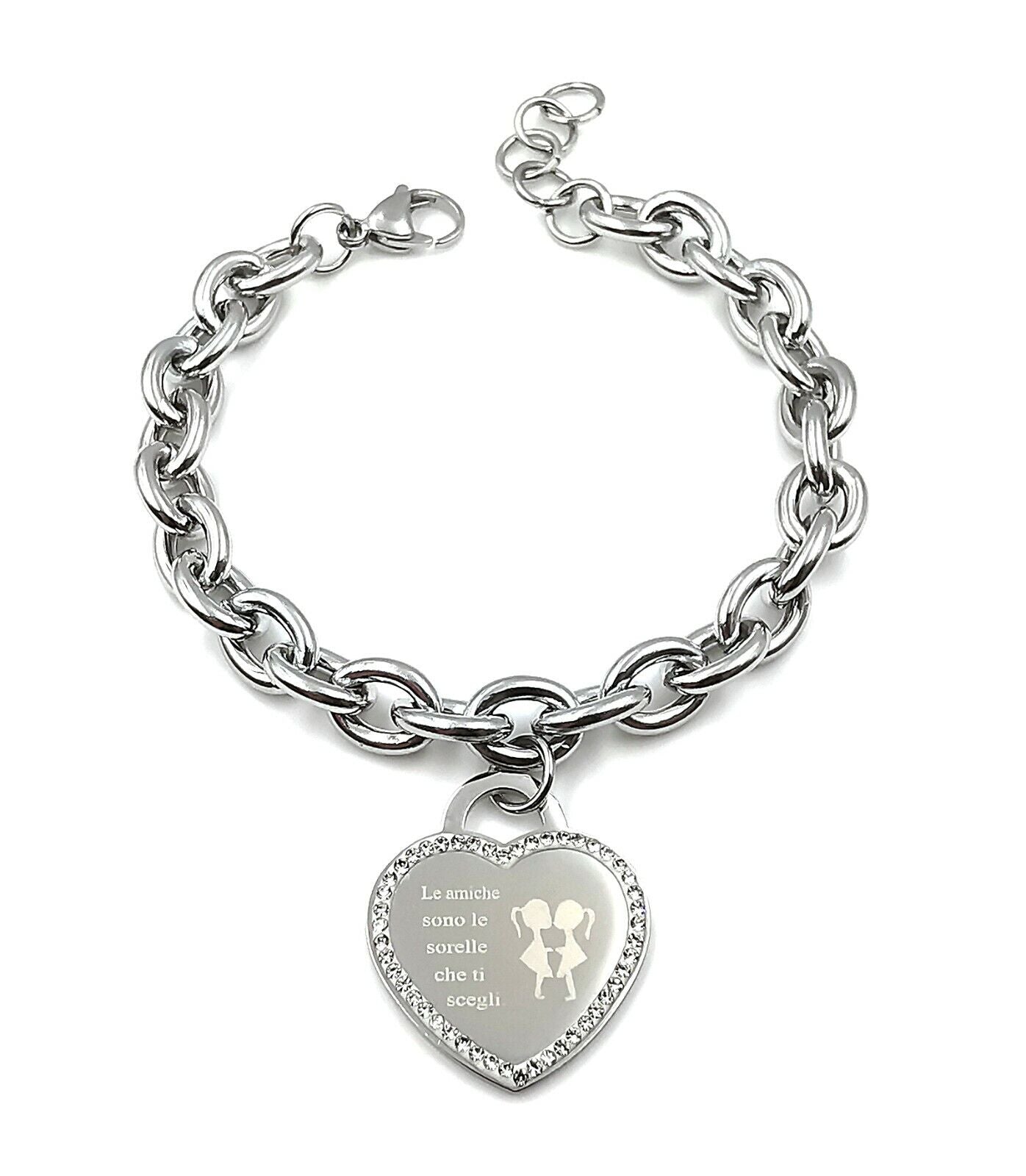 Bracciali da donna a catena cuore scritta