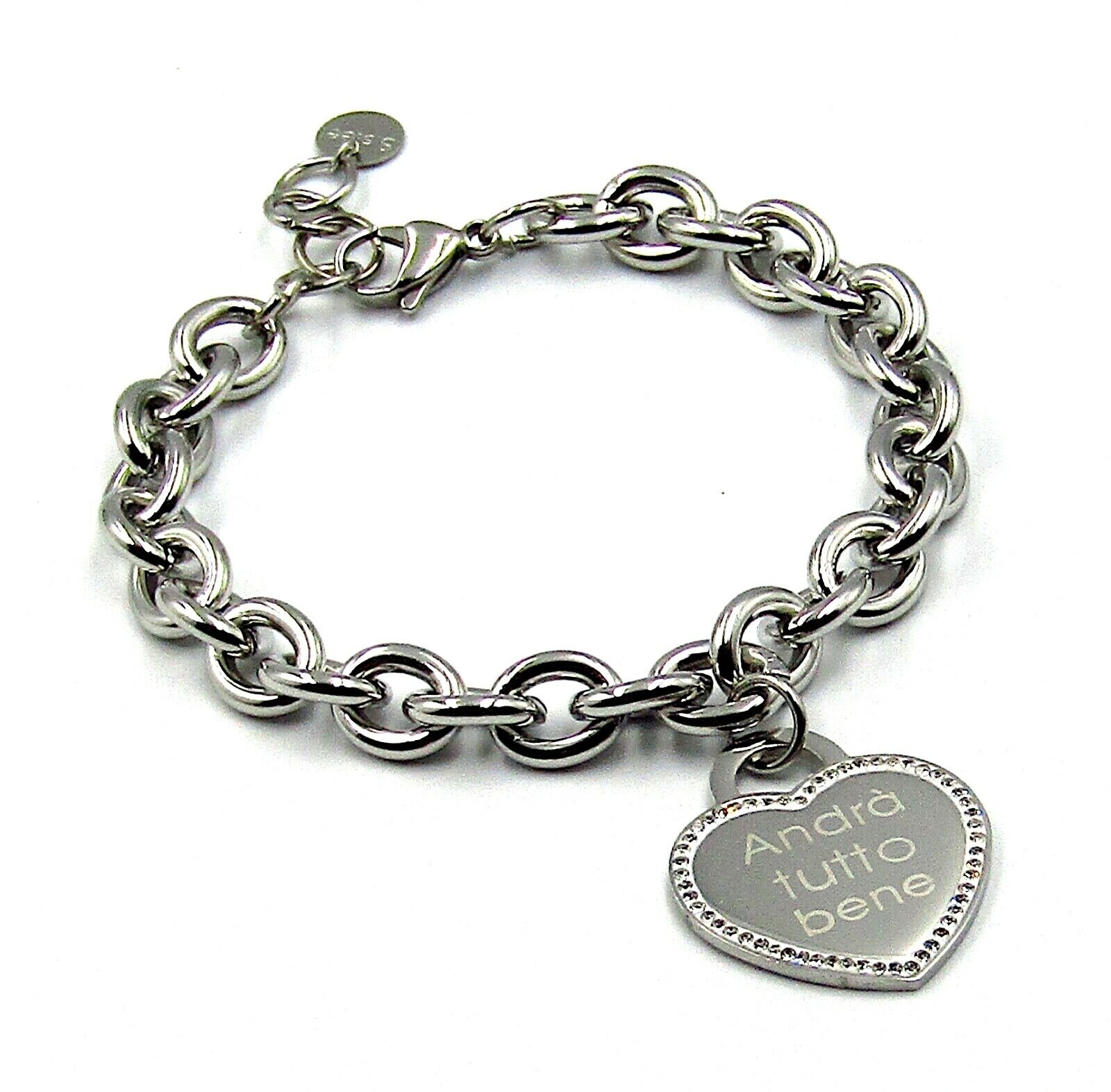 Bracciali da donna a catena cuore scritta