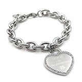 Bracciali da donna a catena cuore scritta