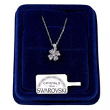 Collana Quadrifoglio Fiore Catenina oro Bianco con Cristalli Swarovski
