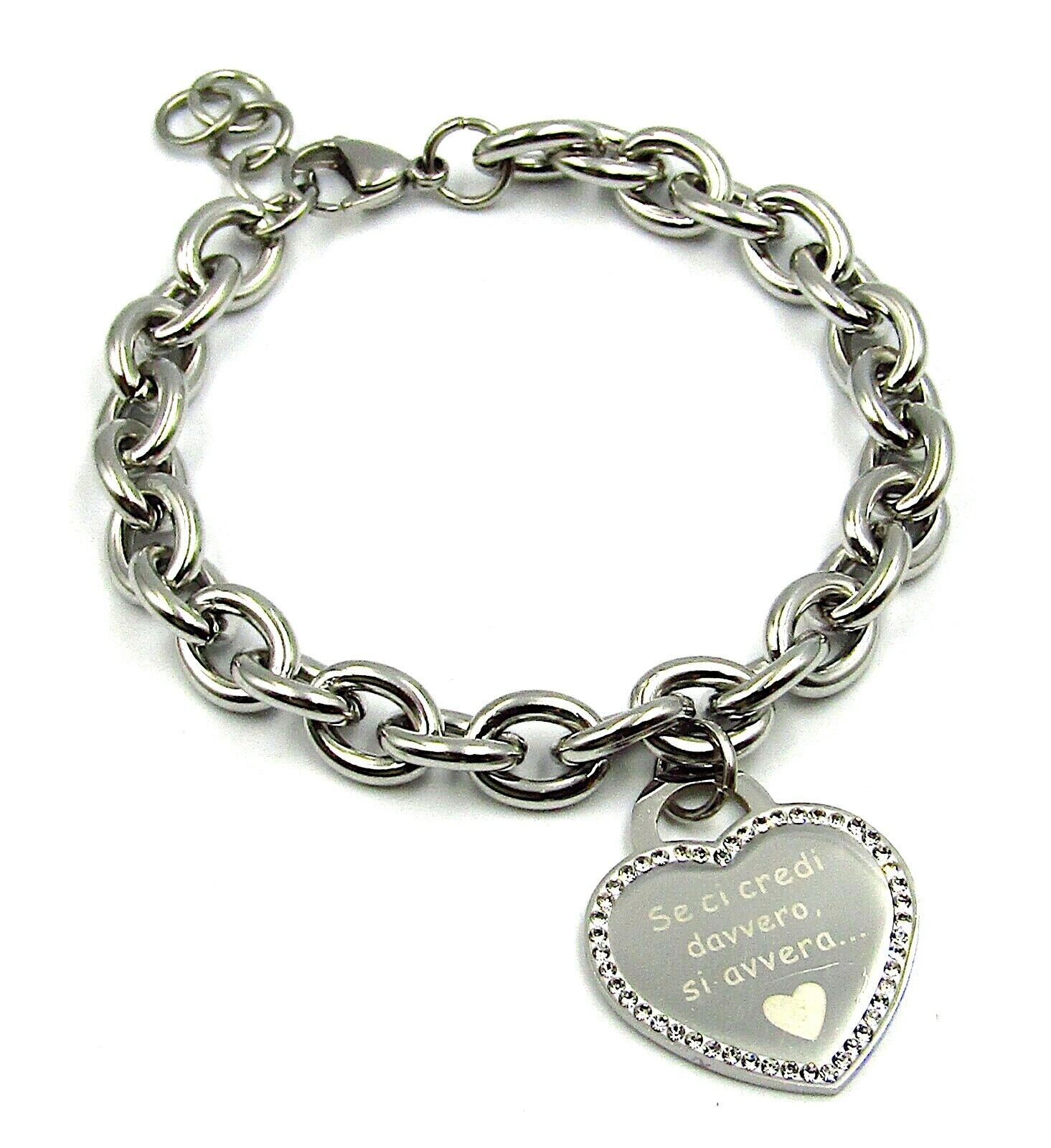 Bracciali da donna a catena cuore scritta