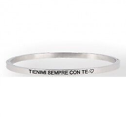 Bracciale con scritta frase rigido apribile