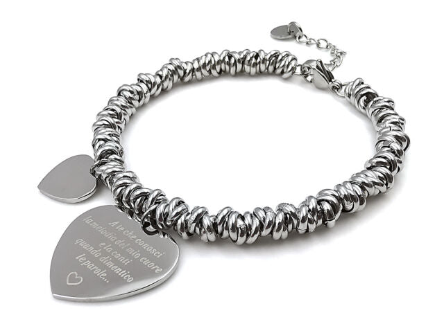 Bracciale da donna con cuore scritta