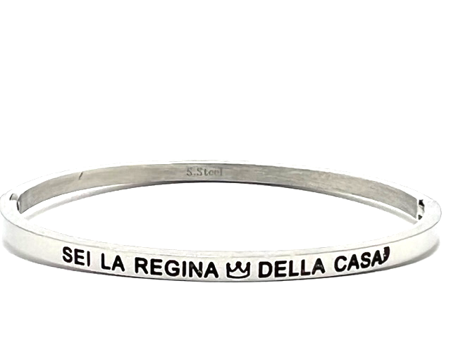 Bracciale con scritta frase rigido apribile