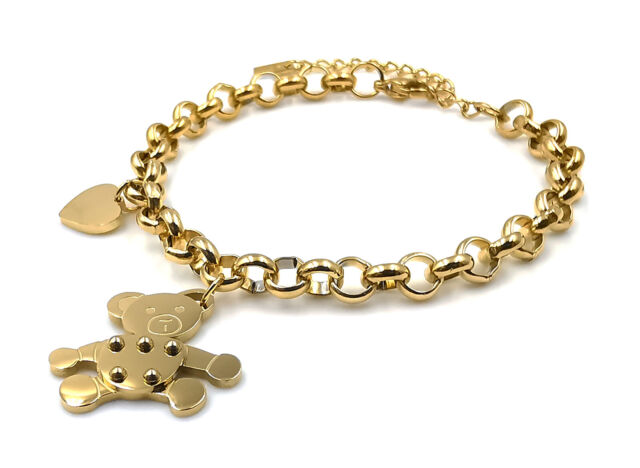 Bracciale da donna braccialetto con cuore orso orsetto