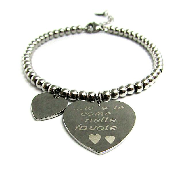 Bracciale donna perline con cuore