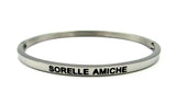 Bracciale rigido con scritta amore