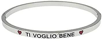 Bracciale con scritta frase rigido apribile