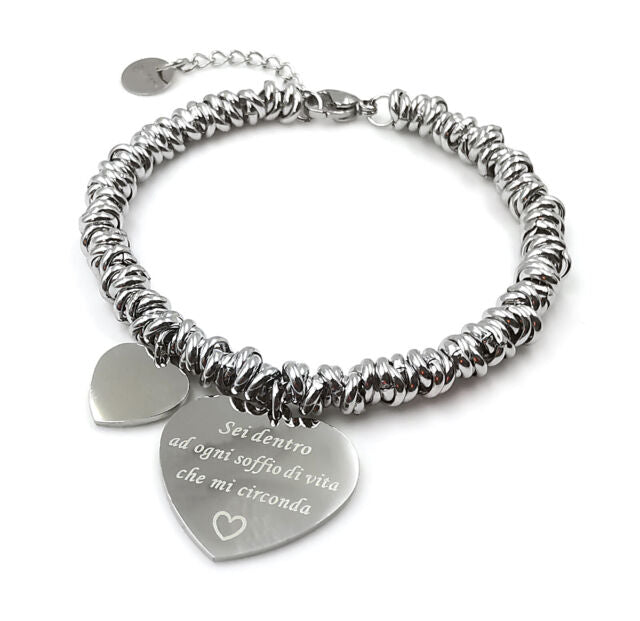 Bracciale da donna con cuore scritta