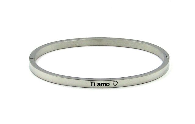 Bracciale rigido con scritta amore