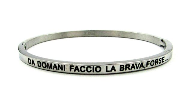 Bracciale rigido con scritta amore