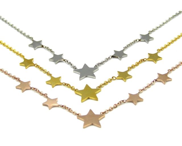 Collana da donna girocollo con stelle stelline