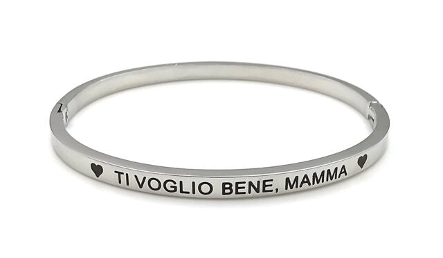 Bracciale rigido con scritta amore