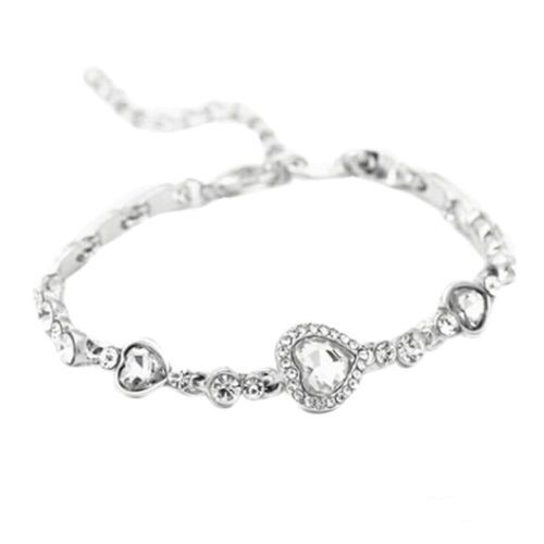 Bracciale donna argento cristalli cuori