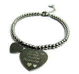 Bracciale donna perline con cuore