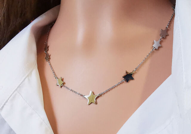 Collana donna con stelle girocollo