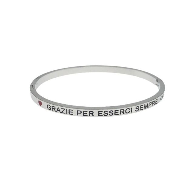 Bracciale con scritta frase rigido apribile