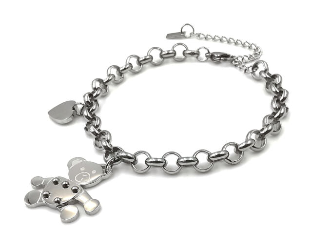 Bracciale da donna braccialetto con cuore orso orsetto