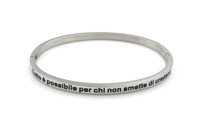 Bracciale rigido con scritta amore