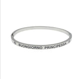 Bracciale con scritta frase rigido apribile