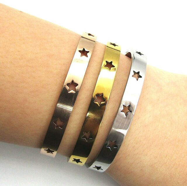 Bracciale donna braccialetto rigido con stelle