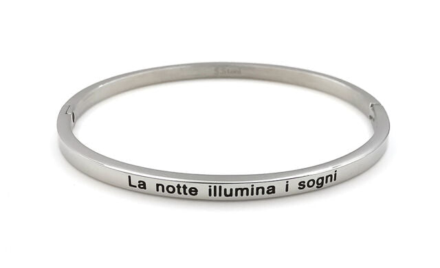 Bracciale rigido con scritta amore