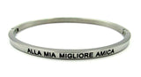 Bracciale rigido con scritta amore