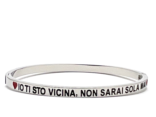 Bracciale con scritta frase rigido apribile