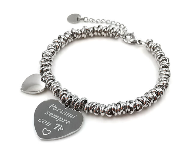 Bracciale da donna con cuore scritta